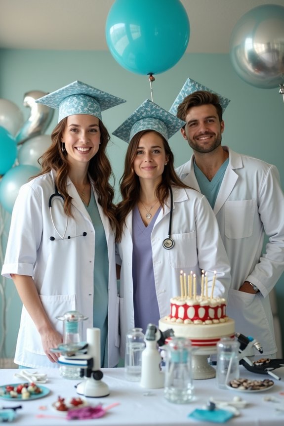 playful medical graduation celebration