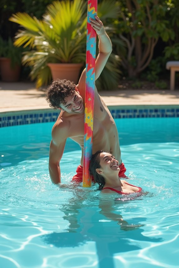 poolside limbo challenge fun
