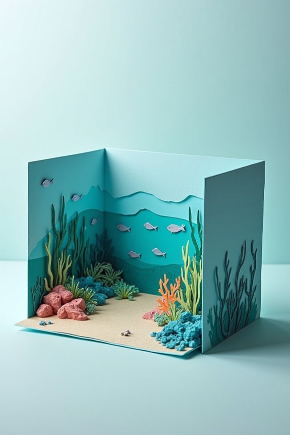 pop up ocean scene invitations