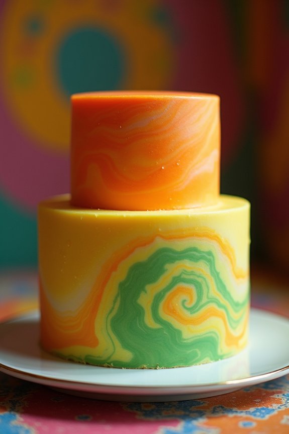 psychedelic swirl cake vibes