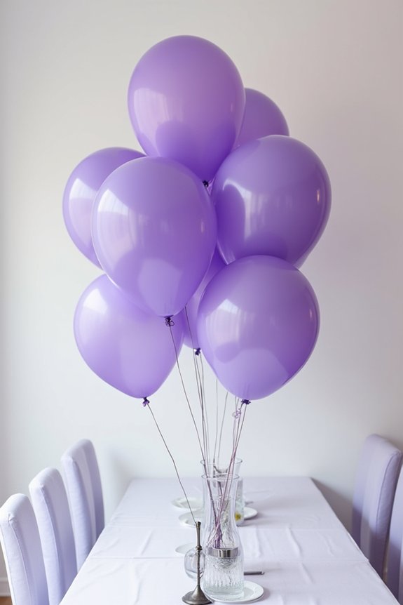 purple balloons for decor