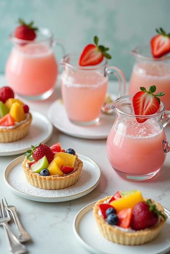 rainbow snacks and drinks