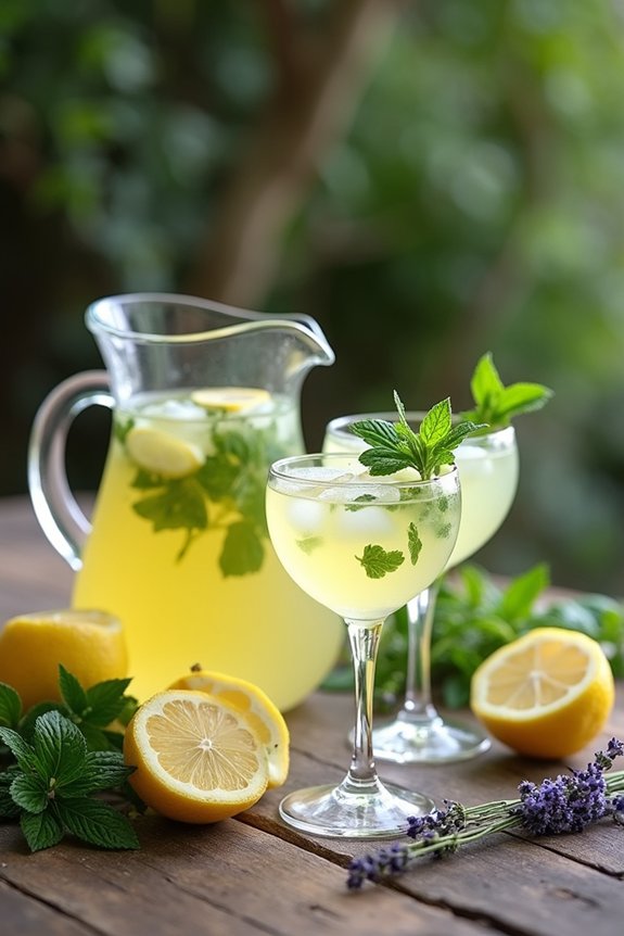 refreshing herb infused lemonades