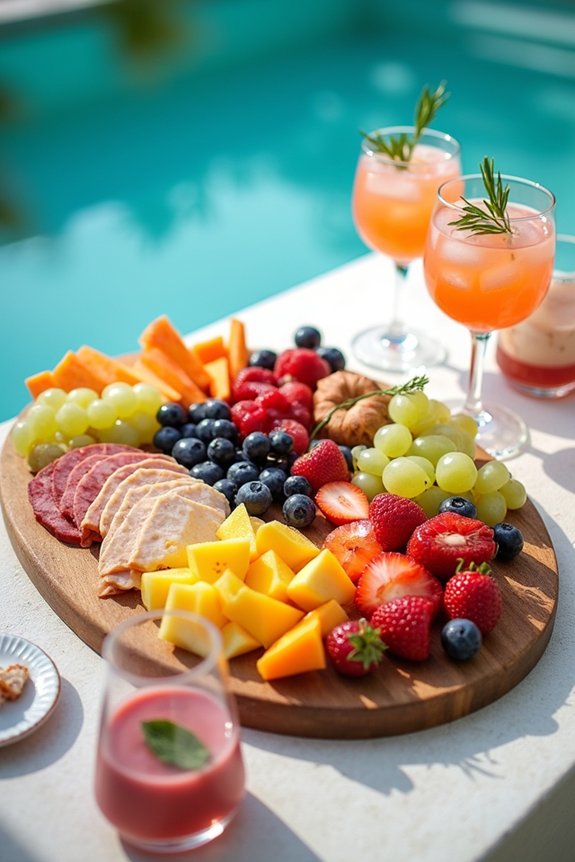 refreshing poolside snacks and drinks