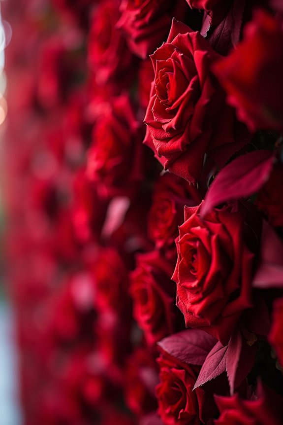 romantic red floral backdrop