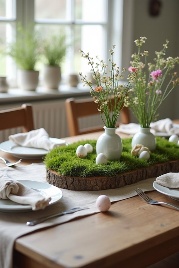 rustic botanical easter centerpieces