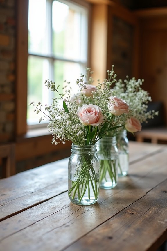 rustic mason jar centerpieces