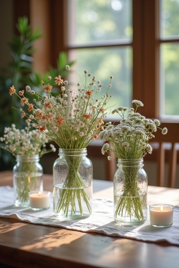 rustic mason jar centerpieces