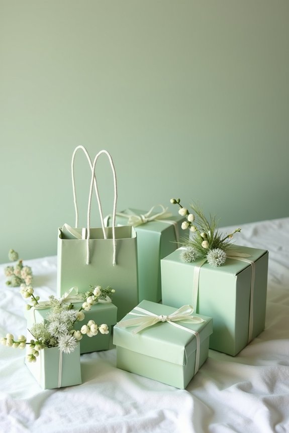 sage green celebration favors