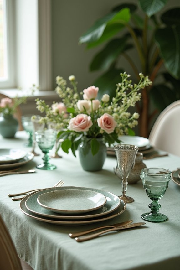sage green party decor