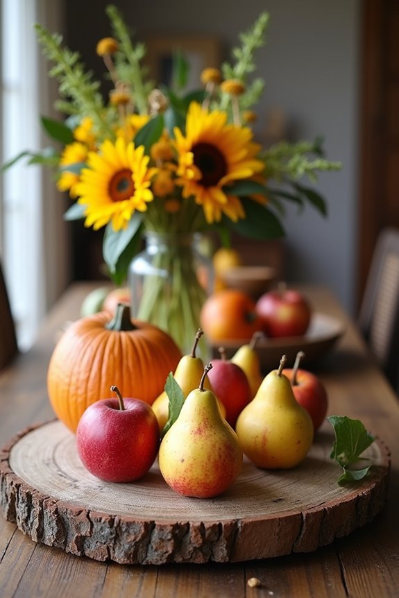 seasonal fruit and vegetable centerpieces