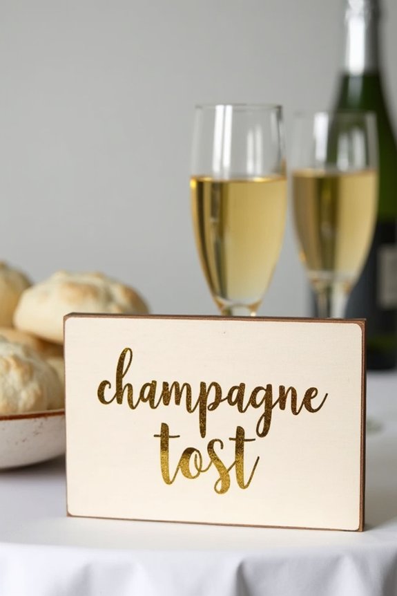 signage for champagne celebrations
