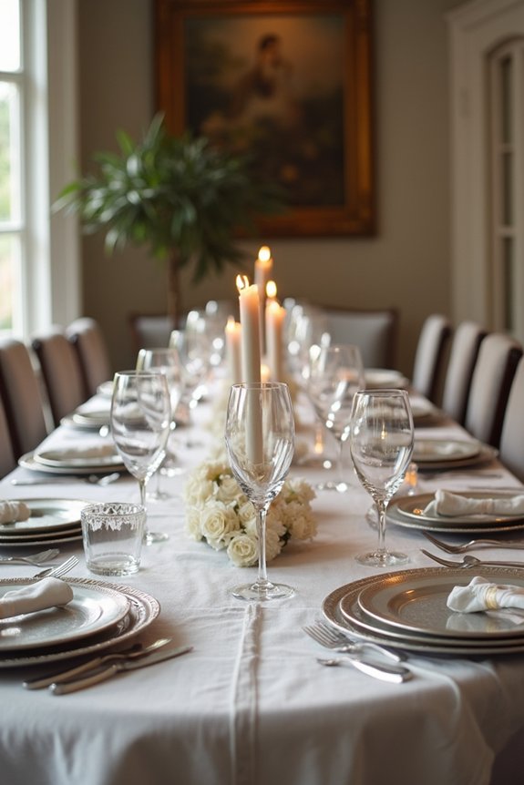 silver anniversary table ideas