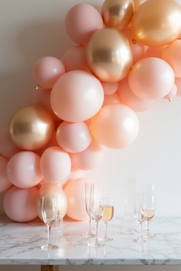 sparkling champagne balloon garlands