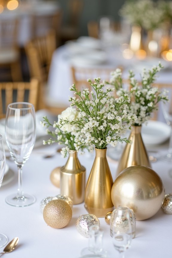 sparkling metallic centerpiece elegance