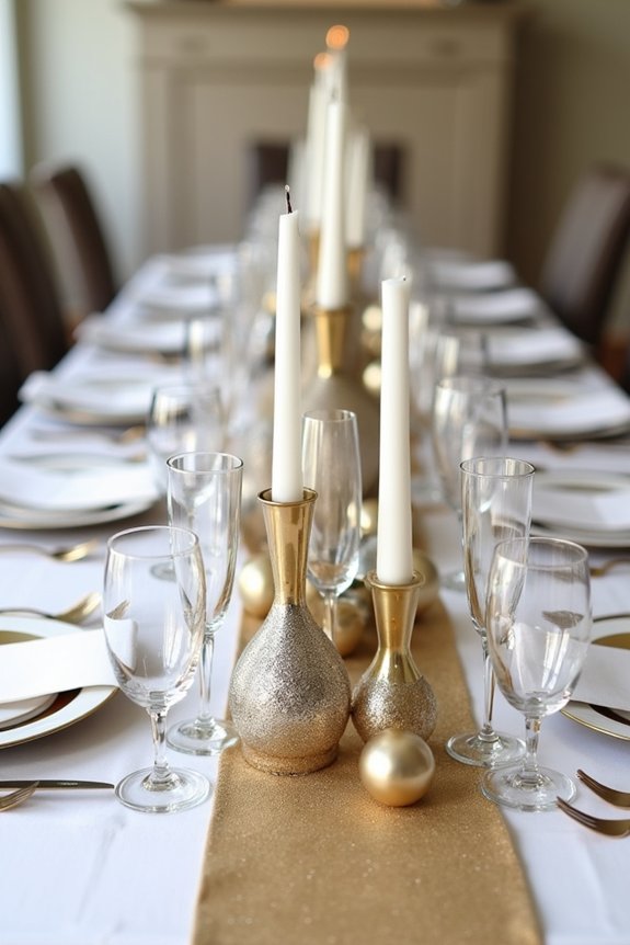 sparkling metallic centerpiece ideas