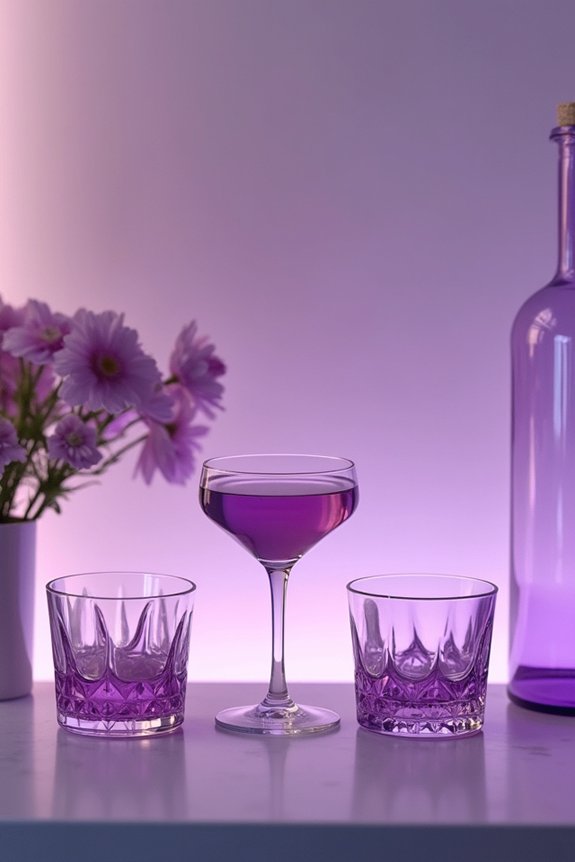 stylish purple glassware elegance
