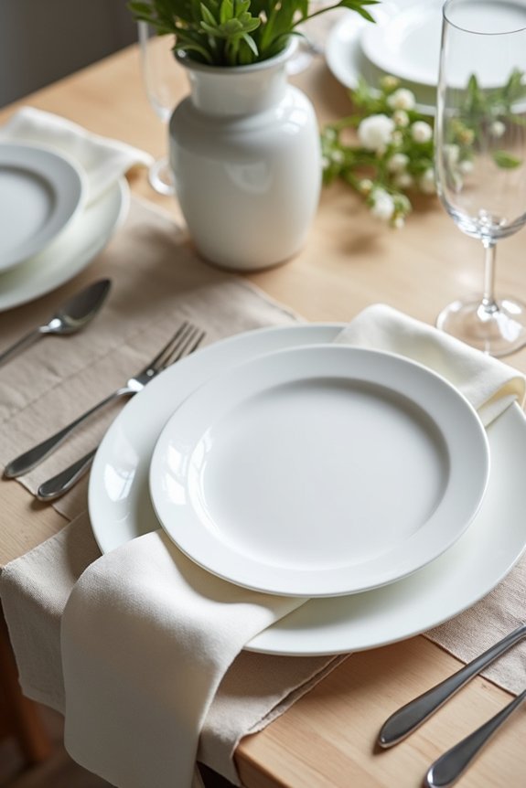 stylish tableware and linens