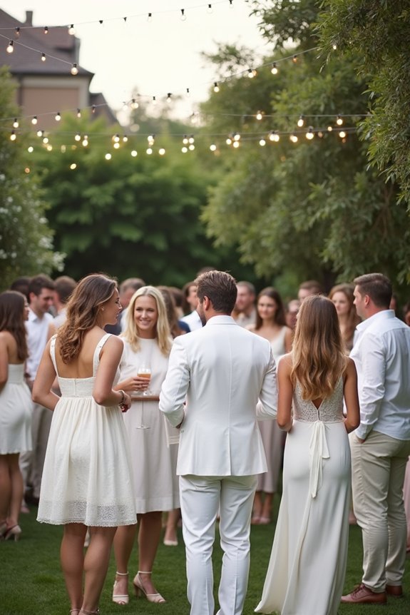 stylish white party attire