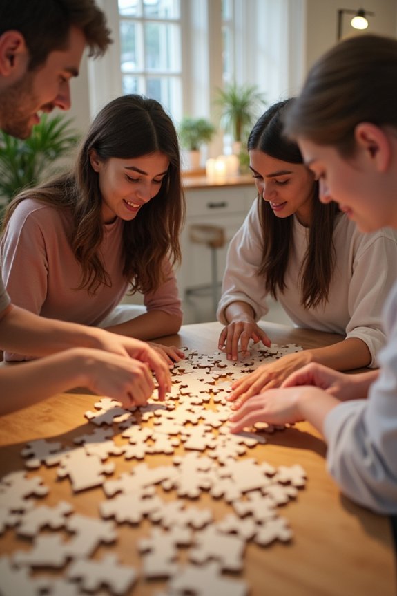 teamwork through collaborative puzzles