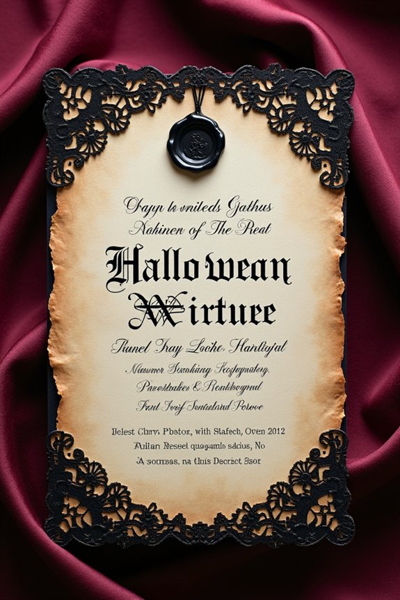 timeless gothic halloween invitations