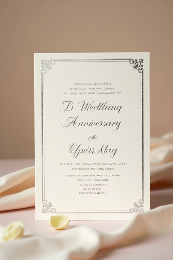 timeless silver foil invitations