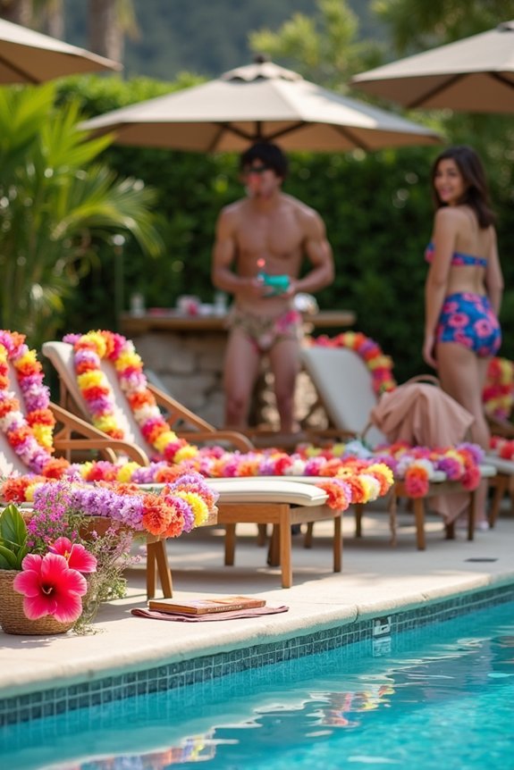 tropical hawaiian pool party