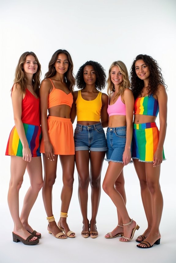 vibrant bold pride outfits
