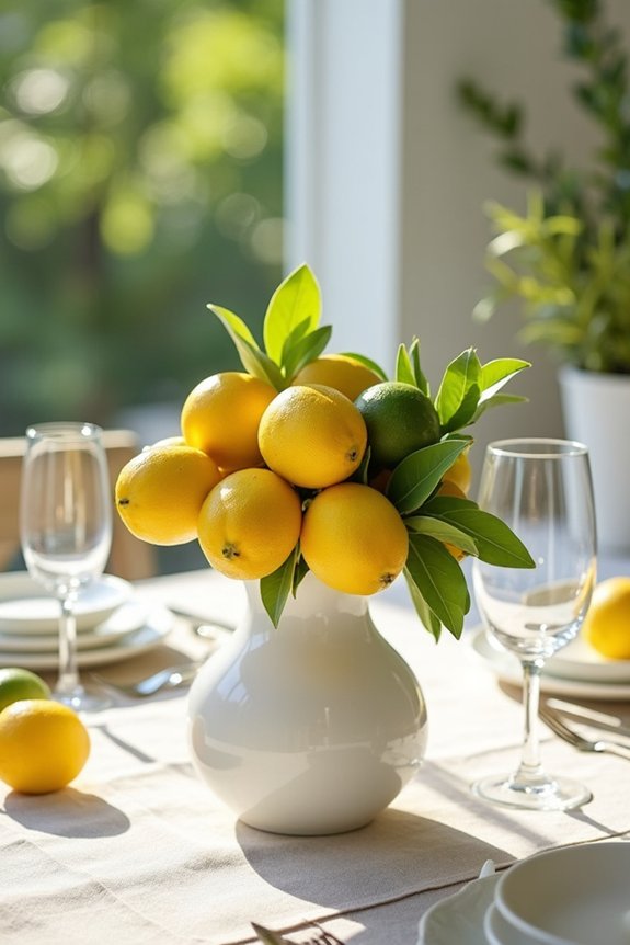 vibrant citrus summer centerpiece