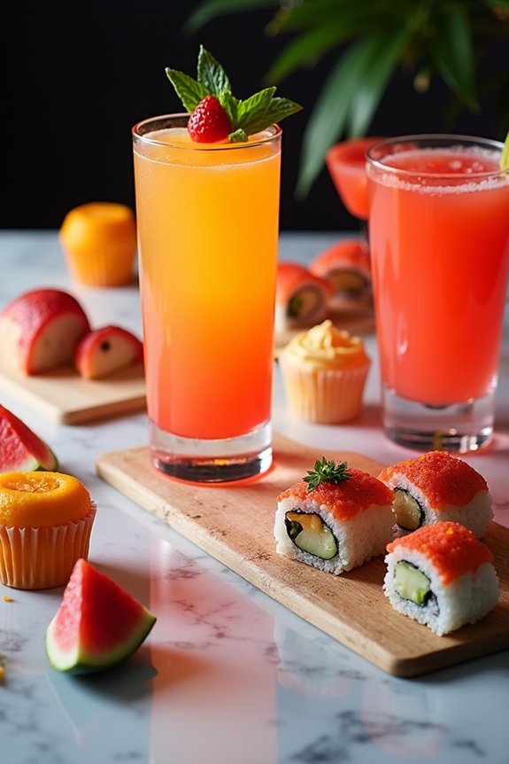 vibrant colorful party snacks