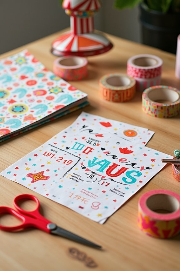 vibrant diy circus invitations