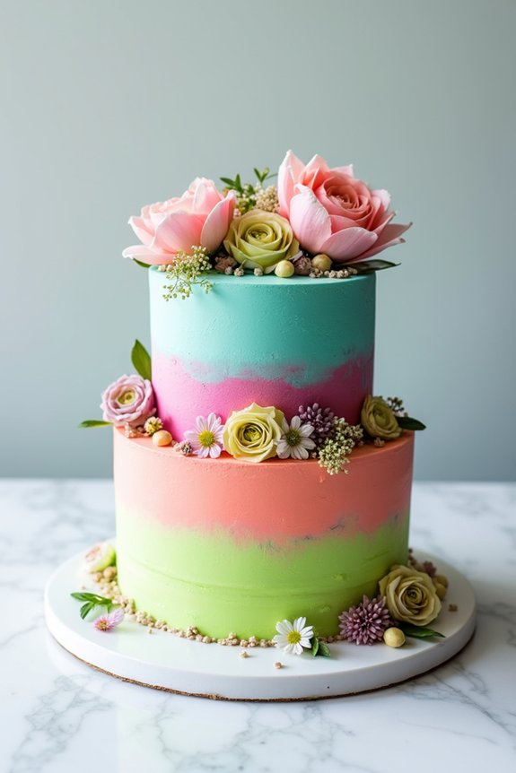 vibrant layer cake celebration