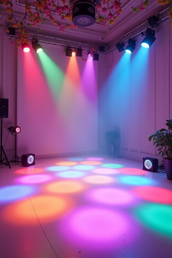 vibrant lighting and music