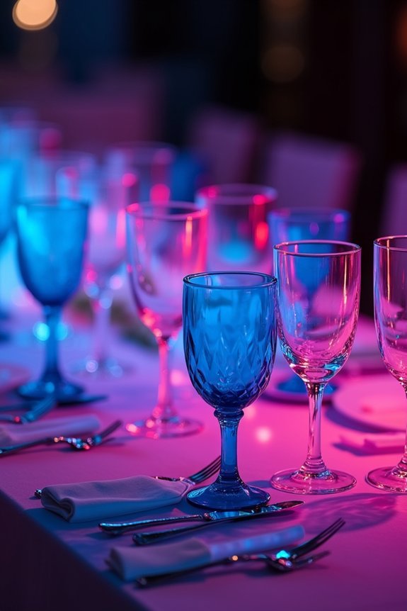 vibrant neon table accents