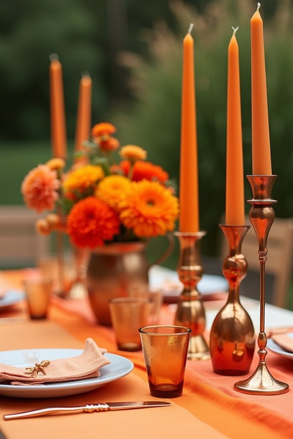 vibrant orange party decorations