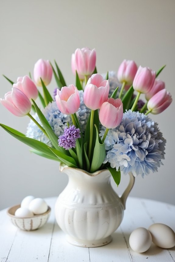 vibrant pastel easter arrangements