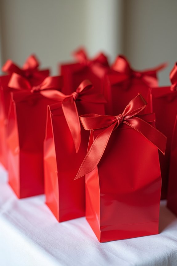 vibrant red candy favors