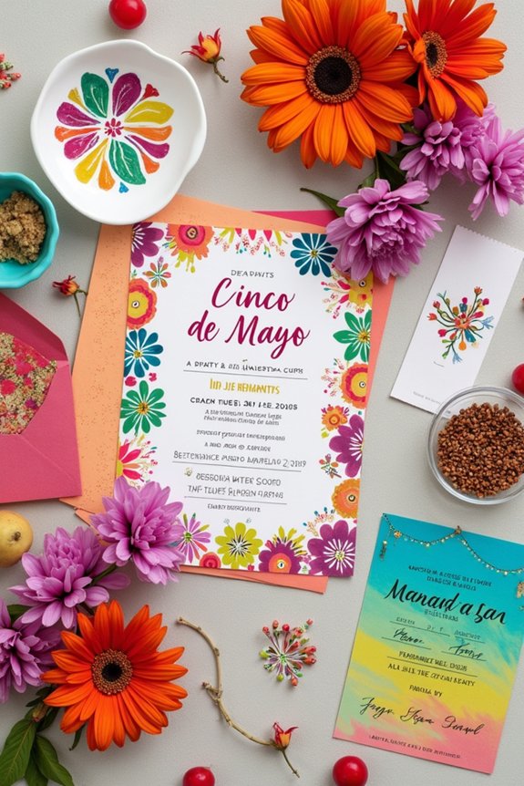 vibrant themed invitation designs