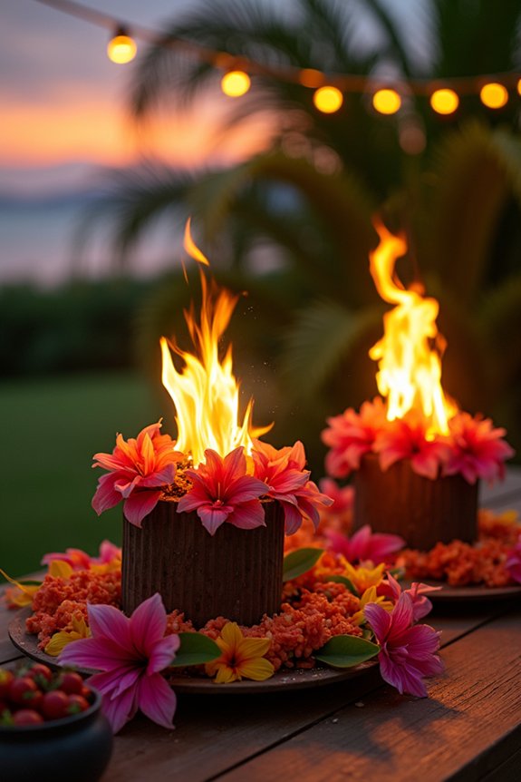 vibrant tropical luau celebration