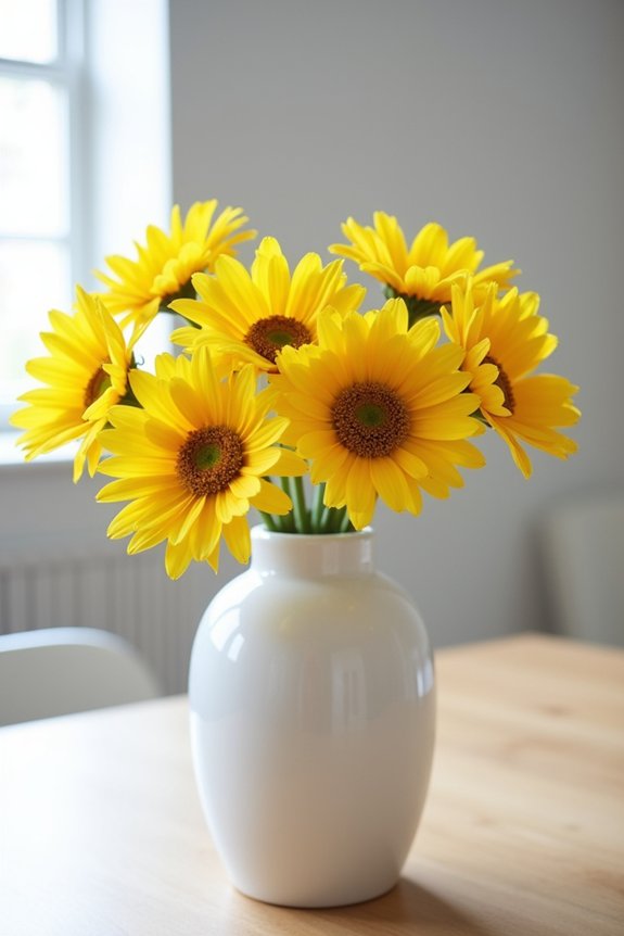 vibrant yellow floral centerpieces