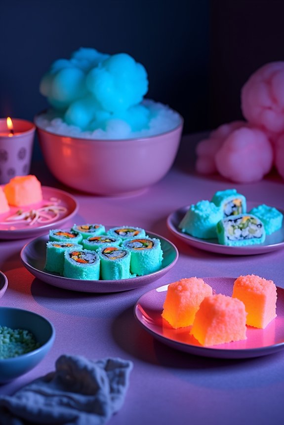 vivid neon food celebration