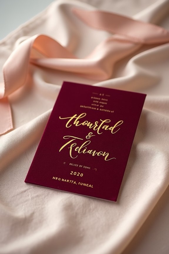 warm burgundy invitation elegance