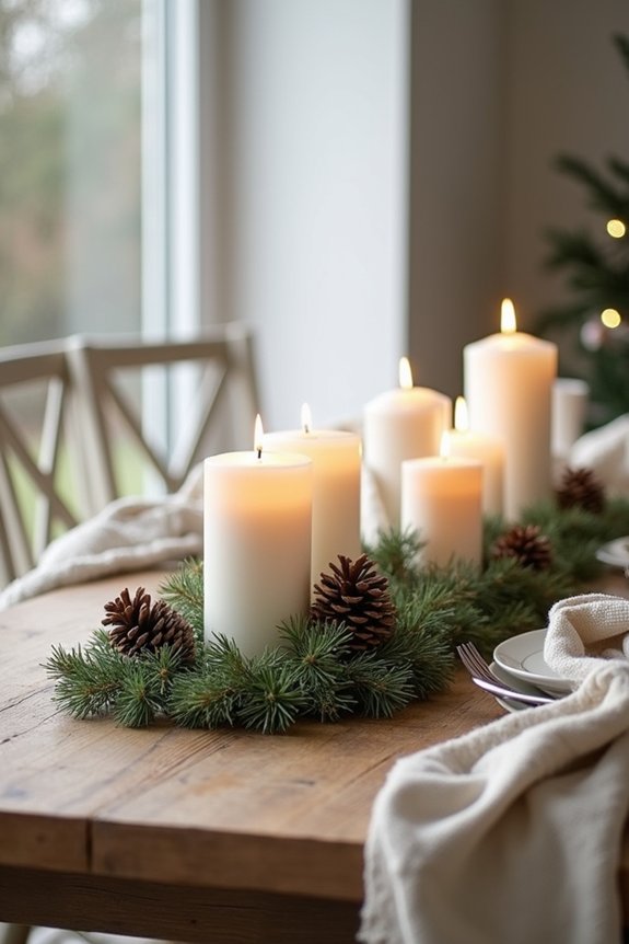 warm candlelight enhances ambiance