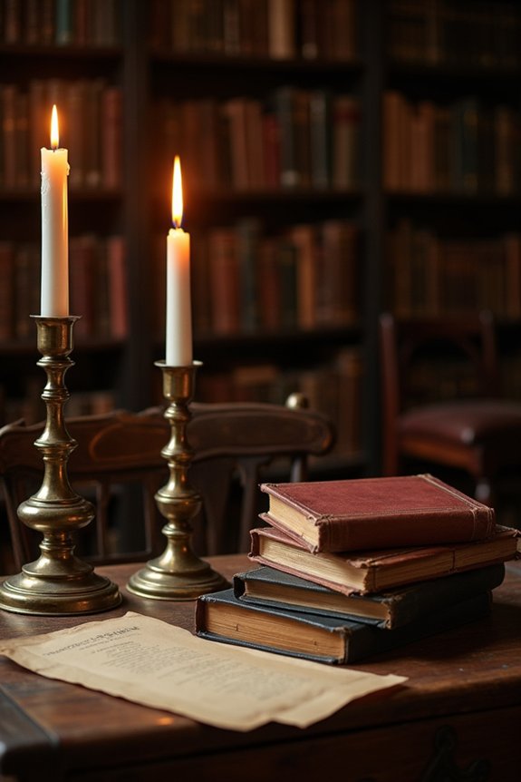 warm candlelight scholarly ambiance