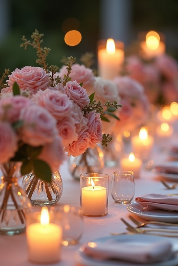 warm lighting for centerpieces