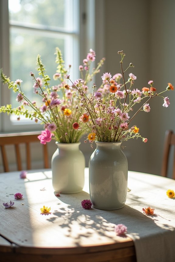 whimsical floral tablescape accents