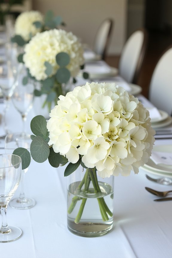 white and green arrangements